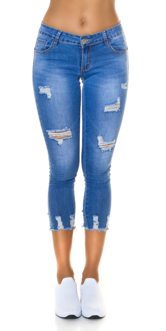 gebruikte used look 7/8 low taille push up jeans blauw